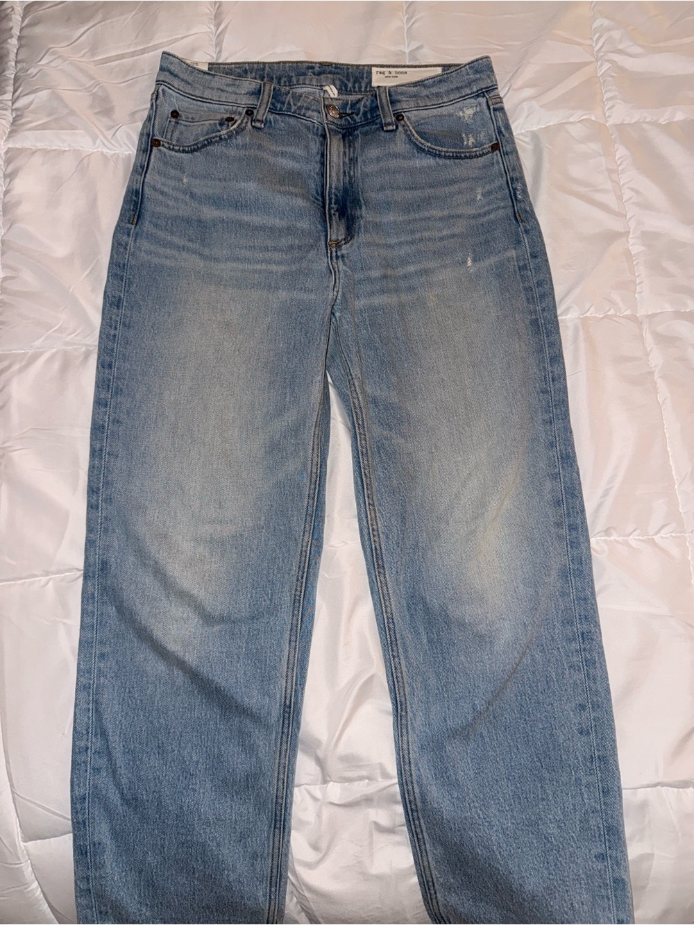 rag & bone light blue straight-leg jeans